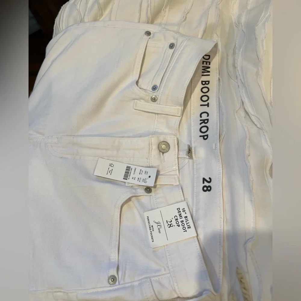 Jcrew White Denim Demi Boot Crop - Picture 4 of 12